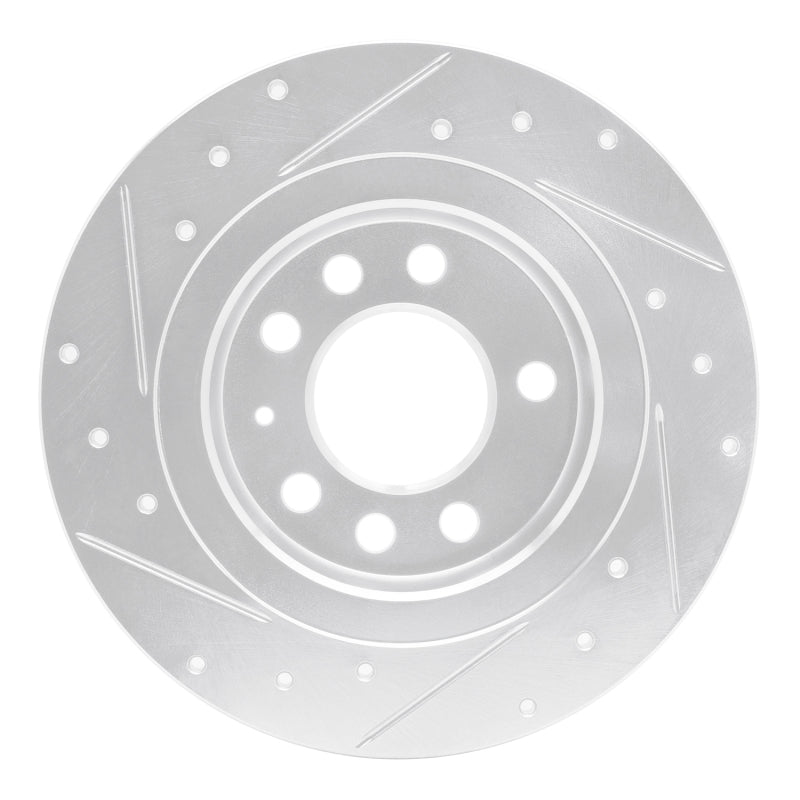 R1 06-10 Pontiac SOLSTICE Rear Right Drilled & Slotted Silver Brake Rotor