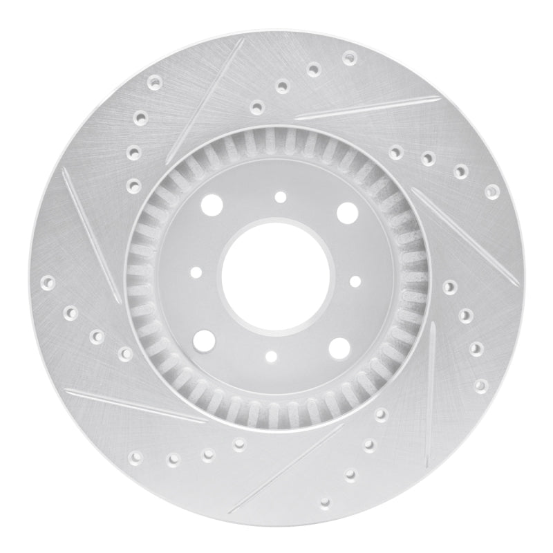 DFC 92-96 Honda Prelude Front Right Drilled & Slotted Silver Brake Rotor