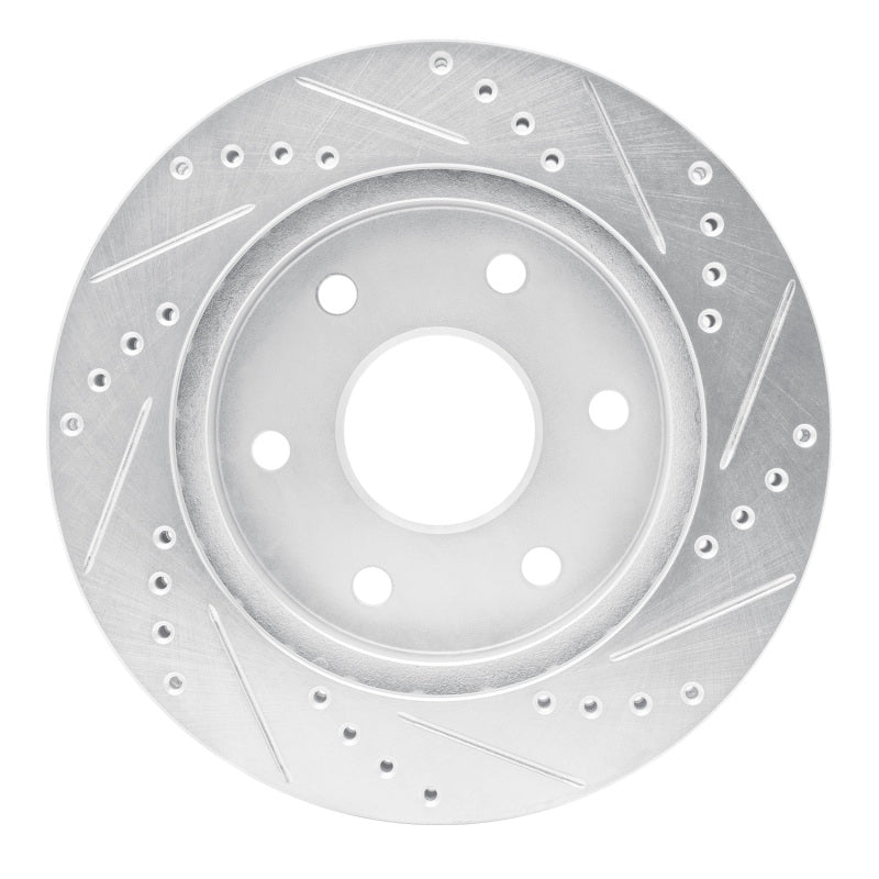 R1 99-08 Cadillac Escalade ESV Front Left Drilled & Slotted Silver Brake Rotor