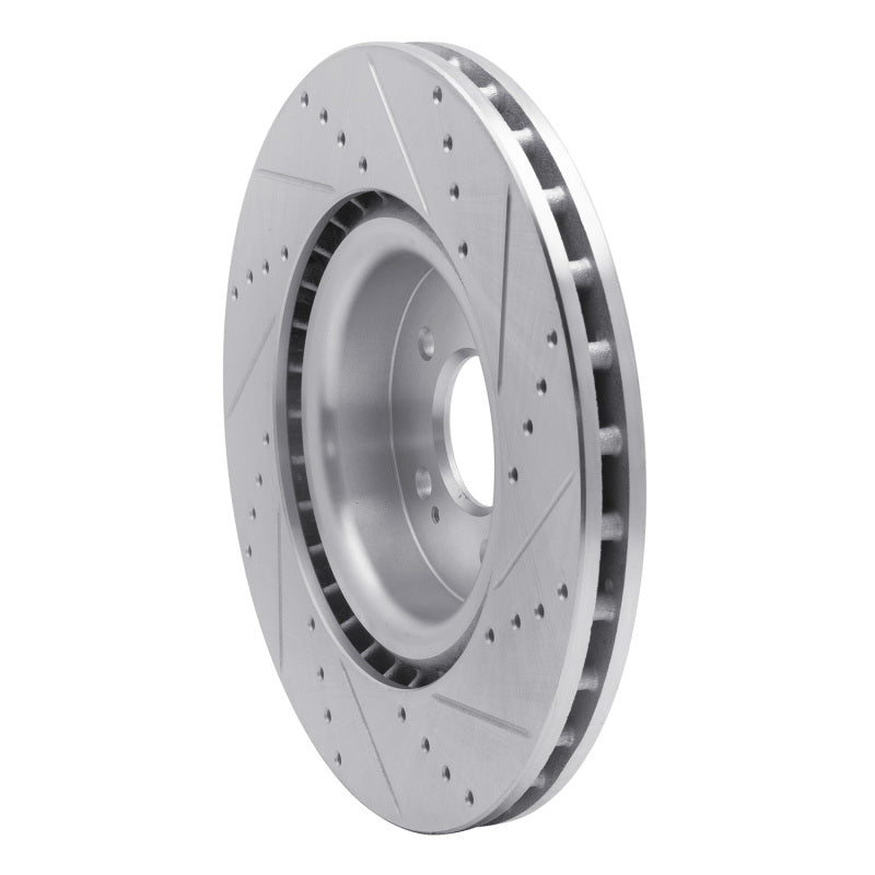 R1 18-22 Genesis G70 Front Left Drilled & Slotted Silver Brake Rotor