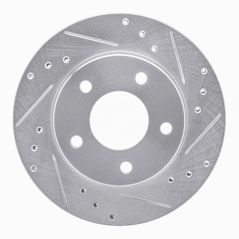 R1 90-90 Pontiac 6000 Rear Right Drilled & Slotted Silver Brake Rotor