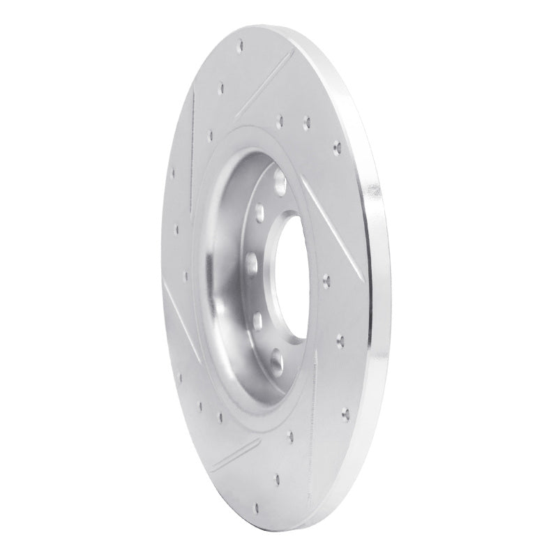 R1 14-22 Chrysler 200 Rear Right Drilled & Slotted Silver Brake Rotor