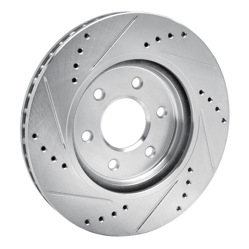 DFC 05-25 Nissan Pathfinder Front Right Drilled & Slotted Silver Brake Rotor