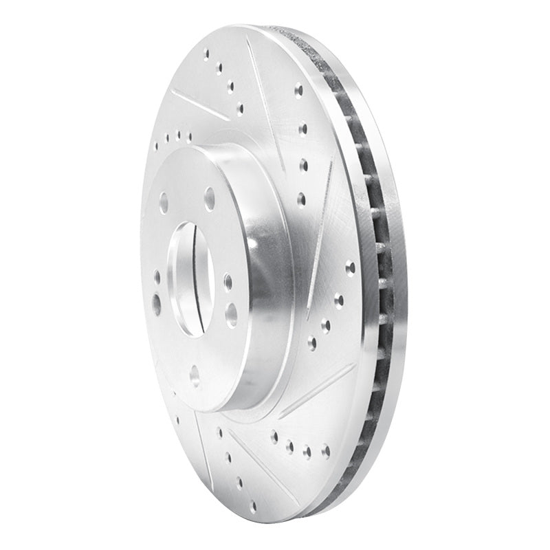 R1 97-01 Infiniti Q45 Front Right Drilled & Slotted Silver Brake Rotor