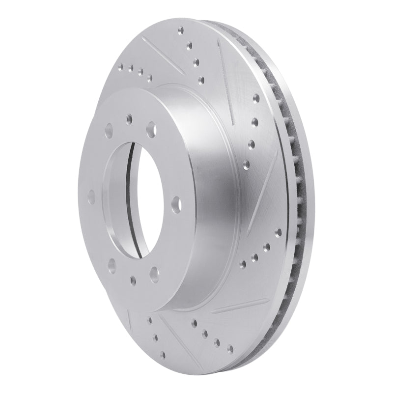 R1 06-10 Hummer H3T Front Right Drilled & Slotted Silver Brake Rotor