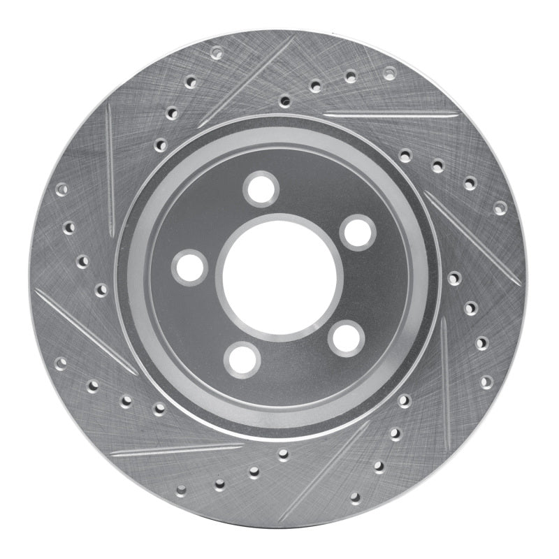 R1 07-12 Dodge Nitro Front Right Drilled & Slotted Silver Brake Rotor