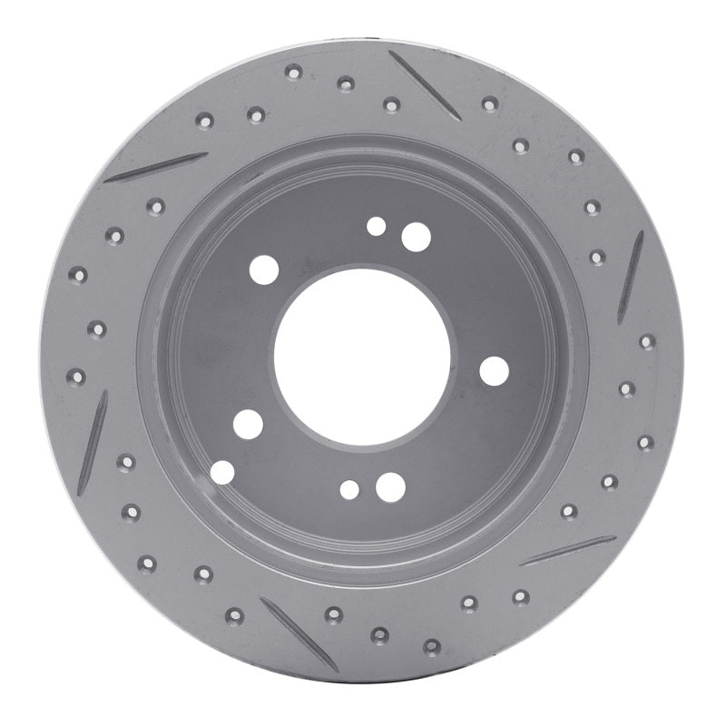 R1 01-10 Hyundai Tucson Rear Left Drilled & Slotted Geo-Carbon Rotor