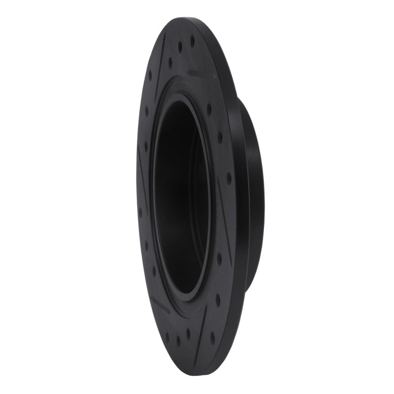 R1 87-92 Chevrolet Nova Rear Right Drilled & Slotted Black Brake Rotor
