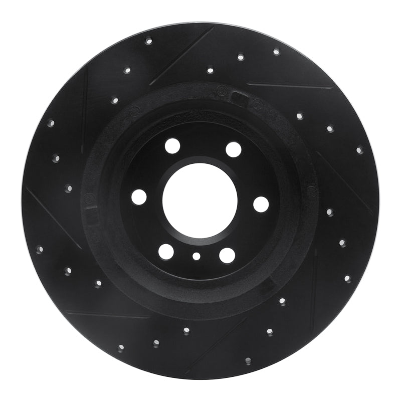R1 11-15 VPG MV-1 Rear Right Drilled & Slotted Black Brake Rotor