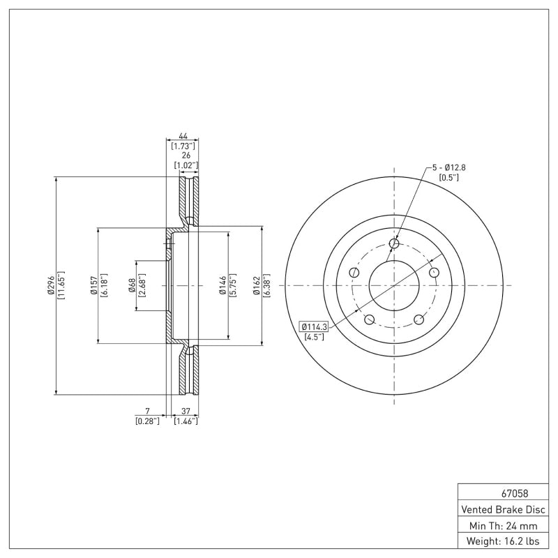 R1 07-15 Nissan Rogue Front Brake Rotor