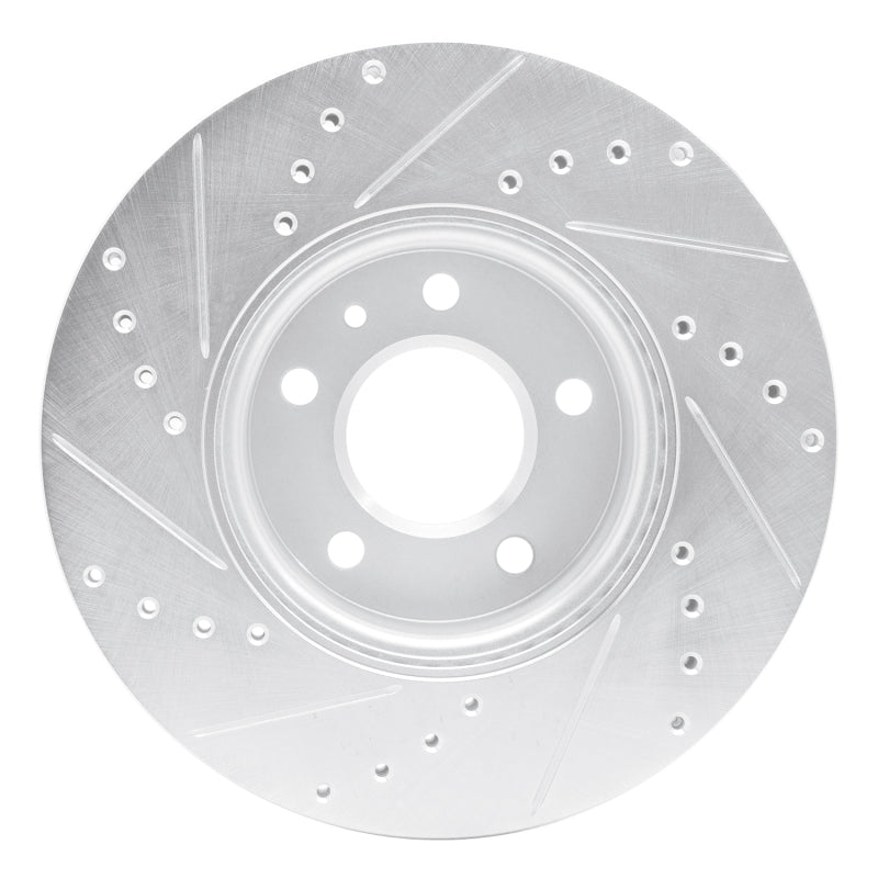 DFC 13-25 Cadillac CT4 Front Right Drilled & Slotted Silver Brake Rotor