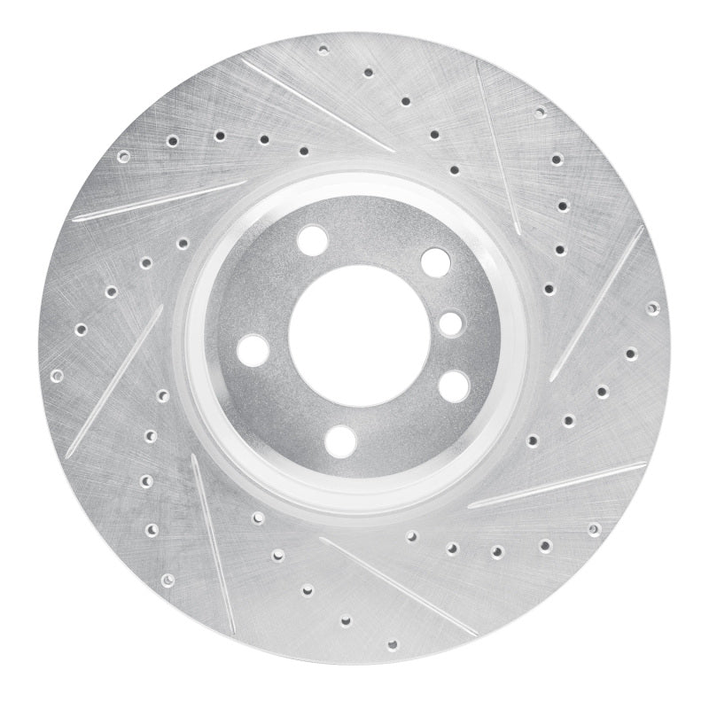 DFC 07-08 BMW Alpina B7 Front Right Drilled & Slotted Silver Brake Rotor