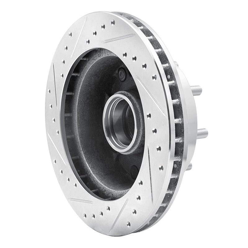 R1 92-94 Ford E-250 Econoline Front Right Drilled & Slotted Silver Brake Rotor