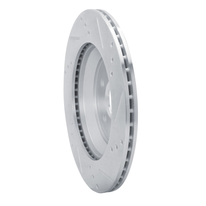 R1 19-23 Subaru Crosstrek Rear Left Drilled & Slotted Silver Brake Rotor