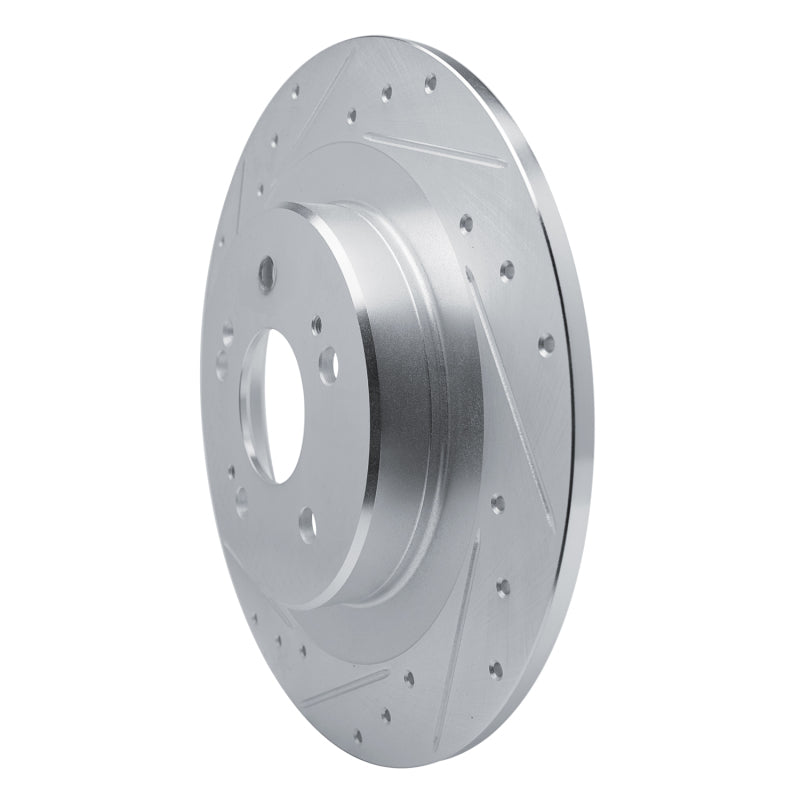 R1 2021-2025 Acura TLX Rear Left Drilled & Slotted Silver Brake Rotor