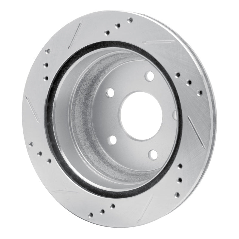 R1 97-05 Chevrolet Blazer Rear Right Drilled & Slotted Silver Brake Rotor