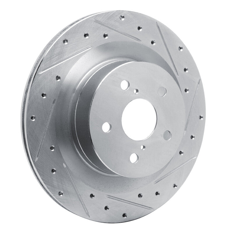 R1 21-22 Lexus RC300 Rear Right Drilled & Slotted Silver Brake Rotor