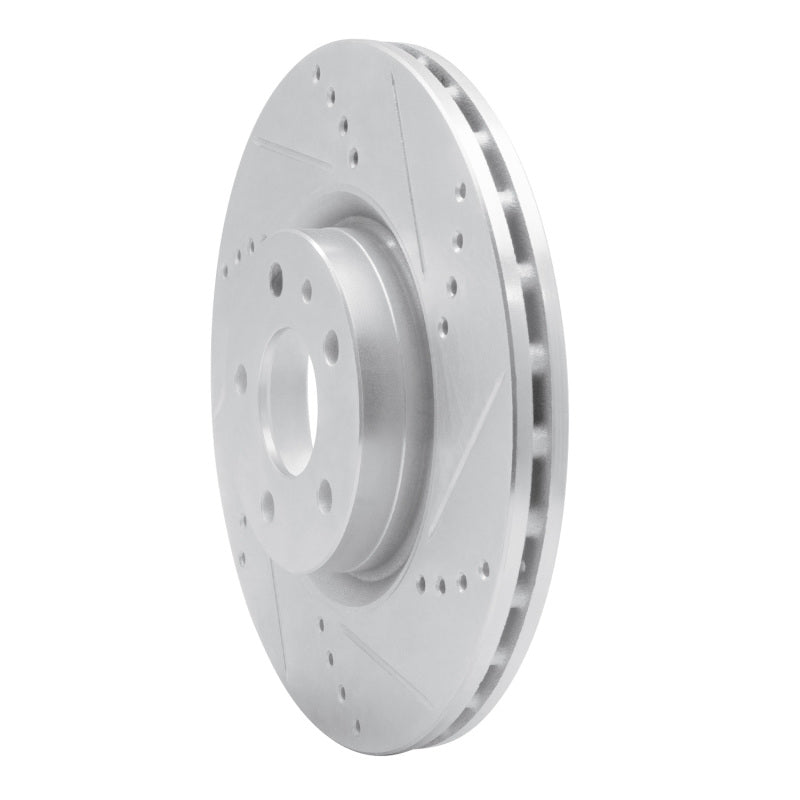 R1 91-20 Alfa Romeo 164 Front Right Drilled & Slotted Silver Brake Rotor