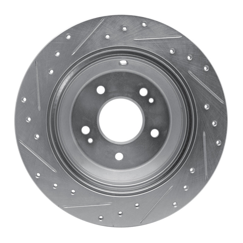 DFC 09-20 Genesis G80 Rear Right Drilled & Slotted Silver Brake Rotor