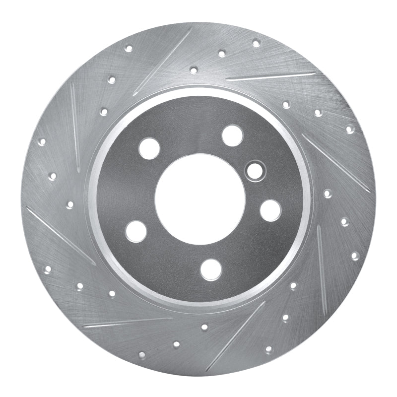 R1 00-06 BMW X5 Front Left Drilled & Slotted Silver Brake Rotor
