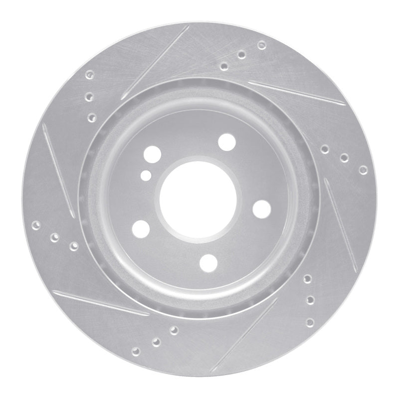 R1 14-19 Mercedes-Benz CLA250 Rear Right Drilled & Slotted Silver Brake Rotor