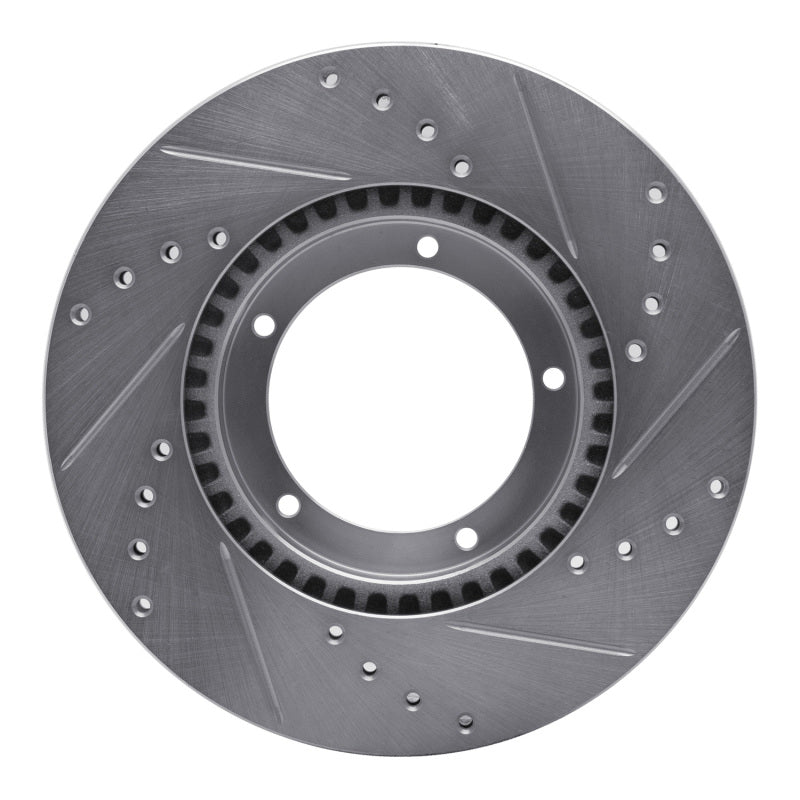 R1 67-88 Porsche 924 Front Left Drilled & Slotted Silver Brake Rotor