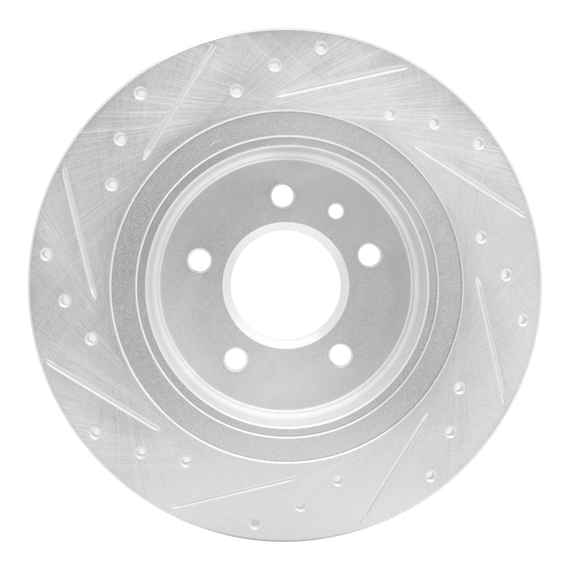 R1 16-18 Buick Envision Rear Right Drilled & Slotted Silver Brake Rotor