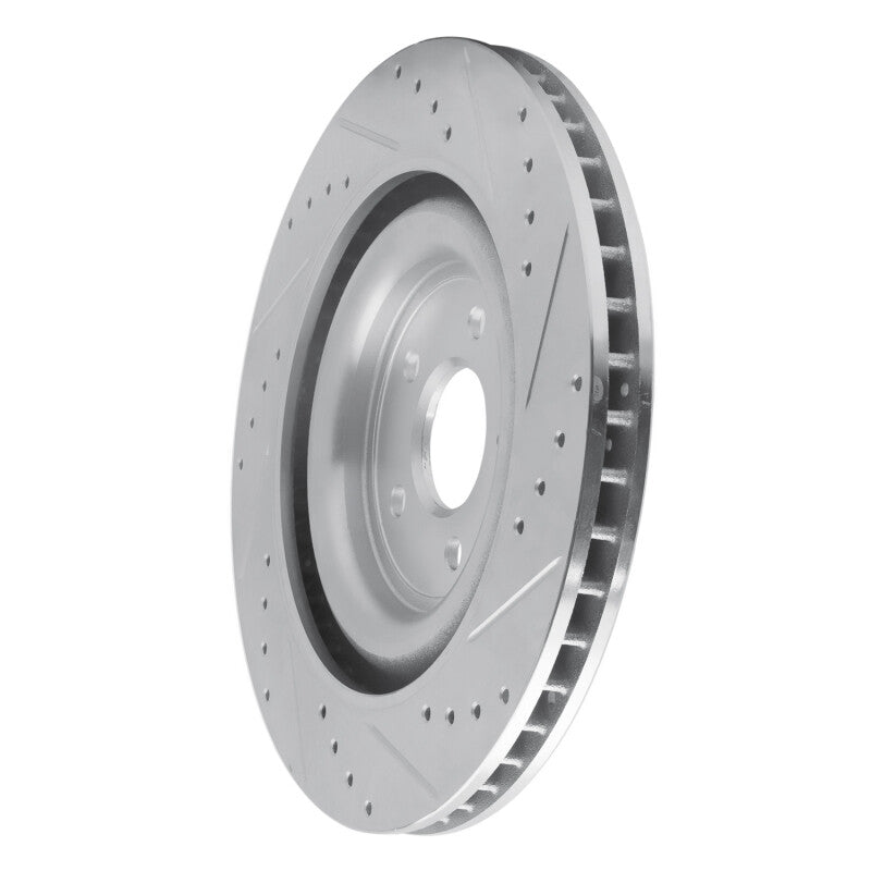 R1 08-09 Jaguar XKR Right Rear Drilled & Slotted Silver Brake Rotor
