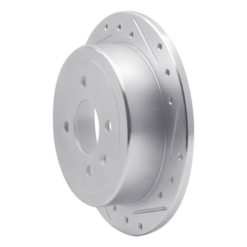 R1 14-16 Chevrolet SPARK EV Rear Right Drilled & Slotted Silver Brake Rotor