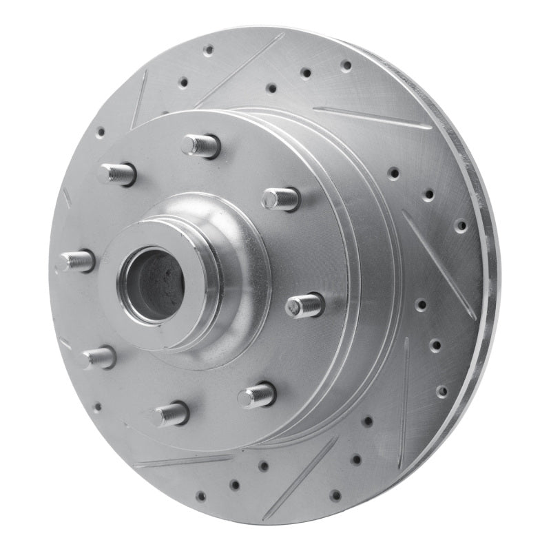 R1 78-97 Dodge B3500 / B2500 Front Left Drilled & Slotted Silver Brake Rotor