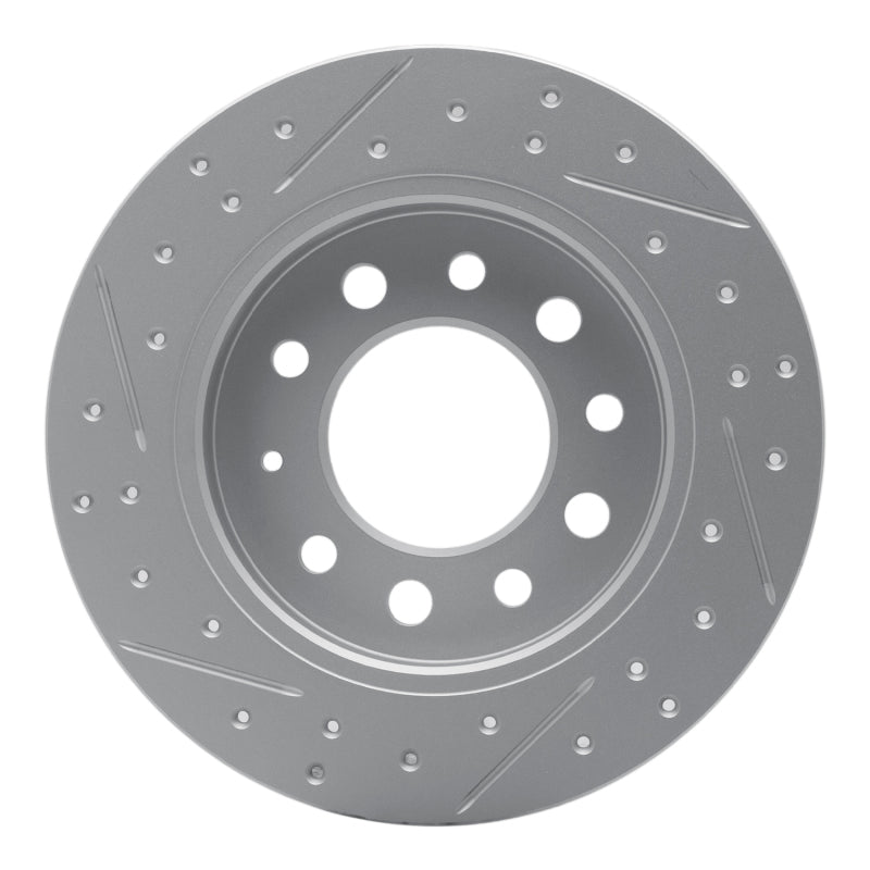 R1 03-08 Hyundai Tiburon Rear Right Drilled & Slotted Geo-Carbon Rotor