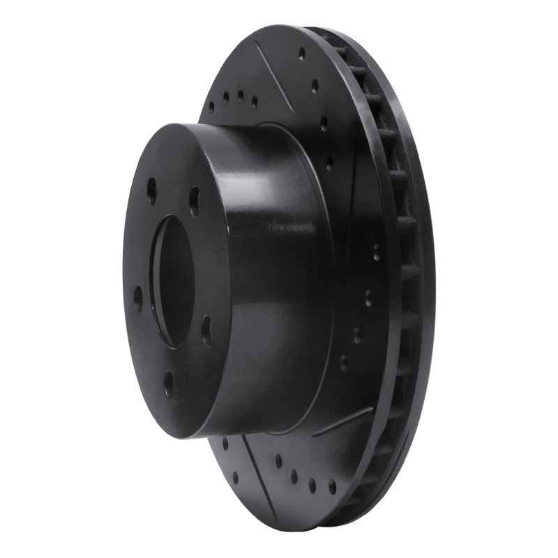 R1 91-94 Ford Crown Victoria Front Right Drilled & Slotted Black Brake Rotor