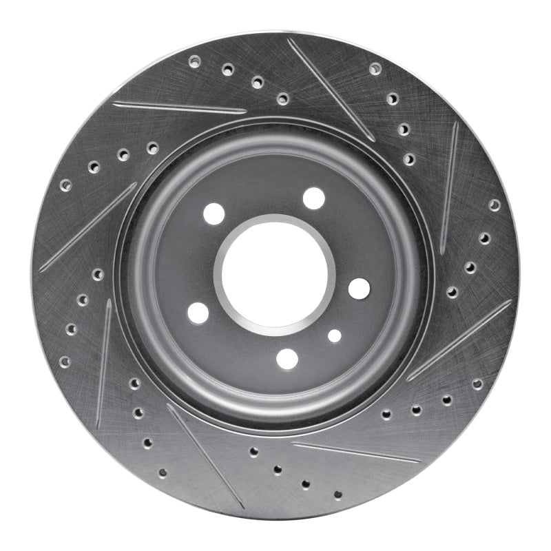 R1 16-20 Buick Regal Sportback Rear Left Drilled & Slotted Silver Brake Rotor