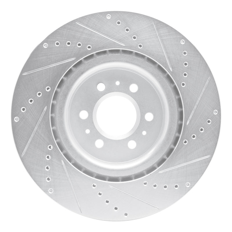 R1 04-11 Cadillac STS Front Left Drilled & Slotted Silver Brake Rotor