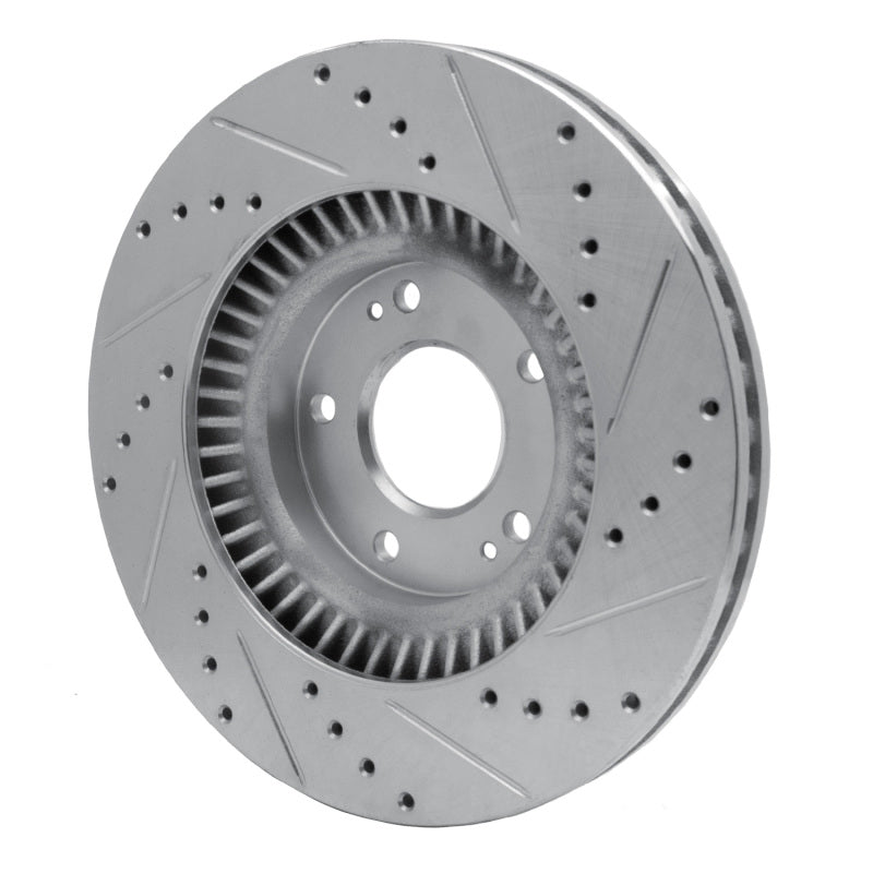 DFC 13-20 Hyundai Santa Fe Front Left Drilled & Slotted Silver Brake Rotor