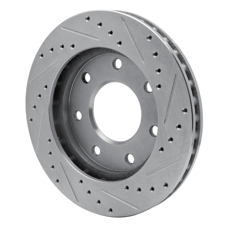 R1 97-04 Ford F-250 4WD (Excl Super Duty) Front Left Drilled & Slotted Silver Brake Rotor