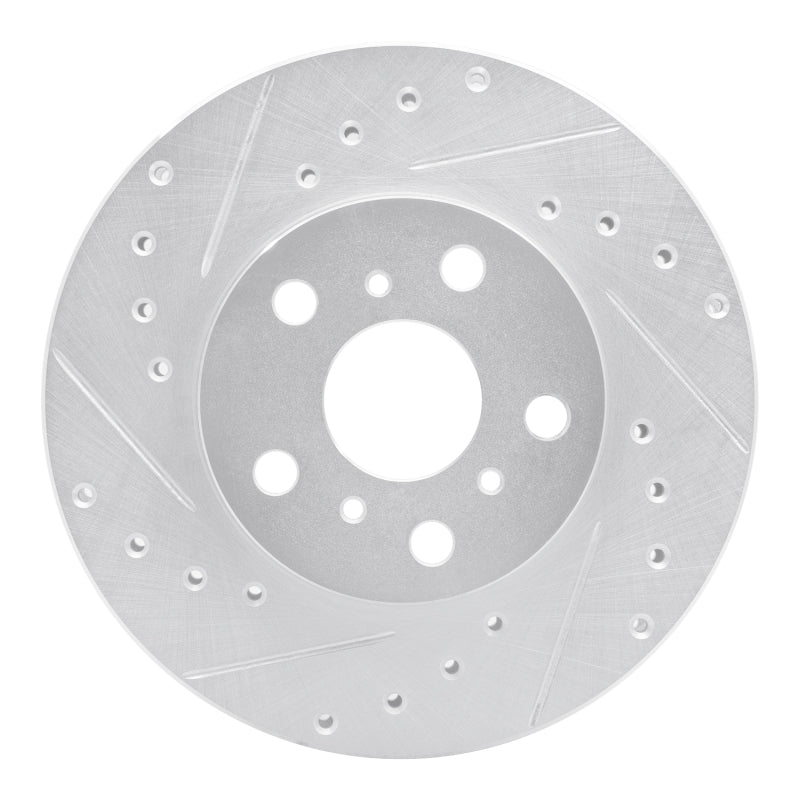 DFC 88-93 Toyota Celica Front Left Drilled & Slotted Silver Brake Rotor