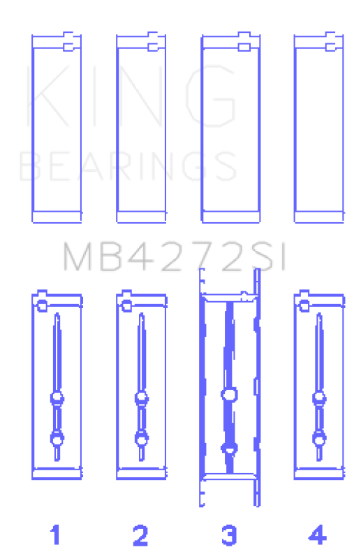 King Engine Bearings Holden Alloytec 175/190 Crankshaft Main Bearing Set