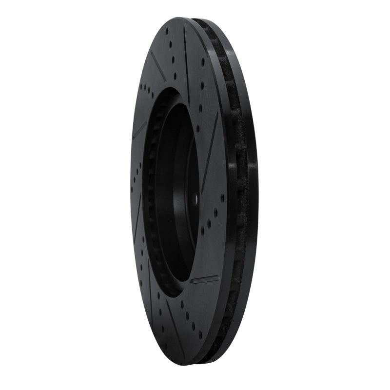 R1 16-23 Mercedes-Benz GLC250 (South America) Rear Left Drilled & Slotted Black Brake Rotor