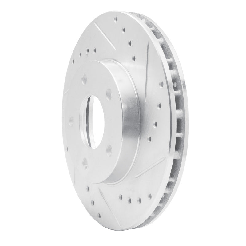 R1 99-01 Infiniti I30 Front Right Drilled & Slotted Silver Brake Rotor
