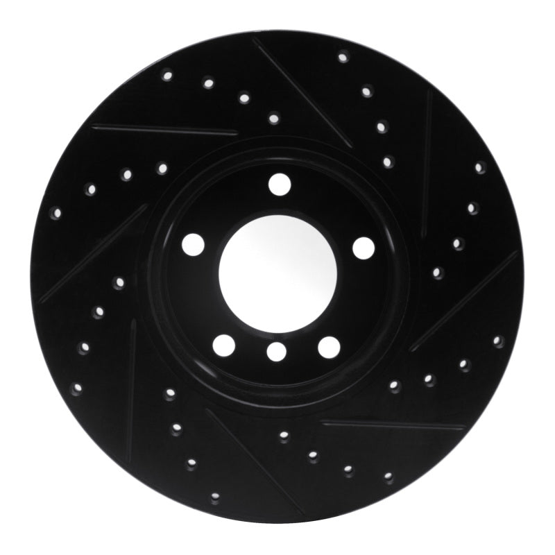 R1 07-21 BMW 430I xDrive Front Left Drilled & Slotted Black Brake Rotor