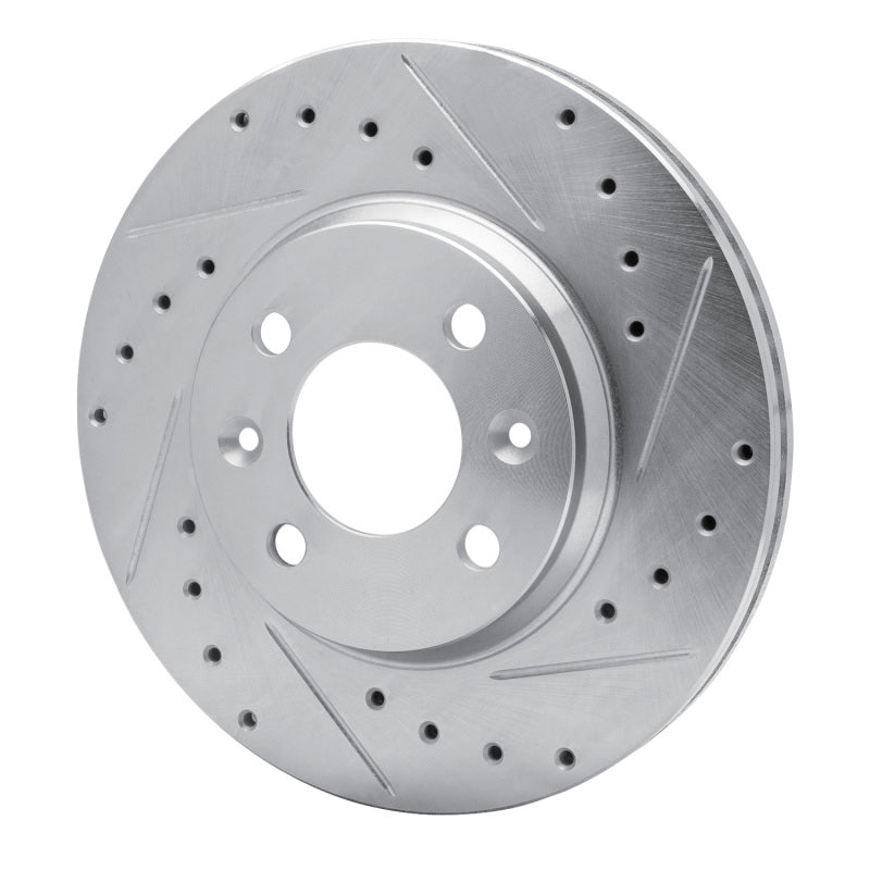 DFC 87-93 Saab 9000/900 Front Right Drilled & Slotted Silver Brake Rotor