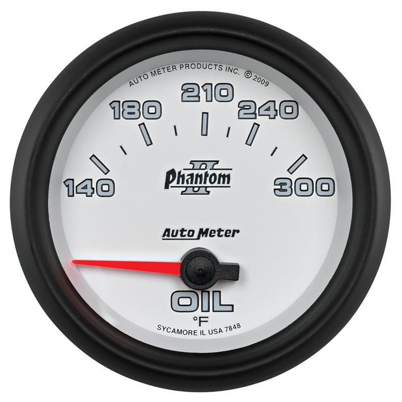 Autometer Phantom II 2 5/8in 140-300 Degree F Short Sweep Electronic Oil Temperature Gauge