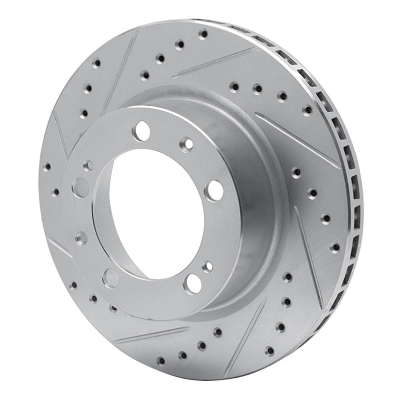 DFC 89-97 Porsche 911 Front Left Drilled & Slotted Silver Brake Rotor