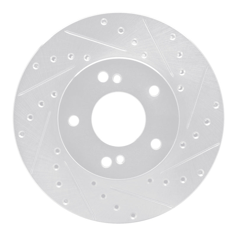 DFC 90-97 Infiniti J30 Front Right Drilled & Slotted Silver Brake Rotor