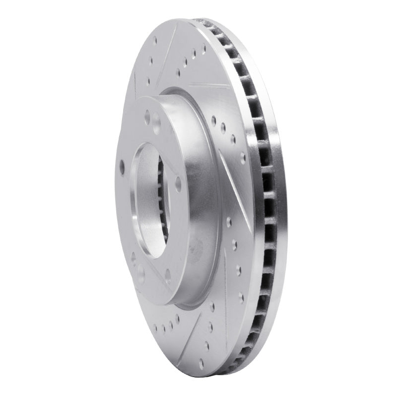 R1 07-09 Kia SORENTO Front Left Drilled & Slotted Silver Brake Rotor