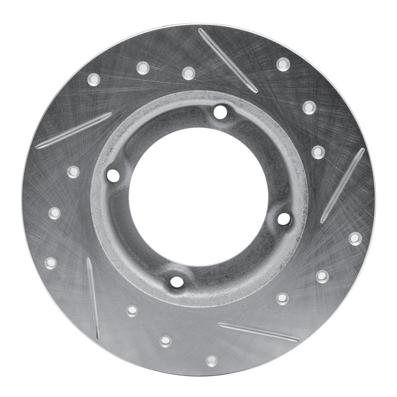 R1 73-79 Honda Civic Hatchback Front Left Drilled & Slotted Silver Brake Rotor