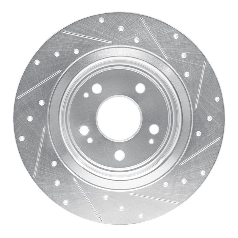 DFC 17-20 Acura MDX Rear Left Drilled & Slotted Silver Brake Rotor