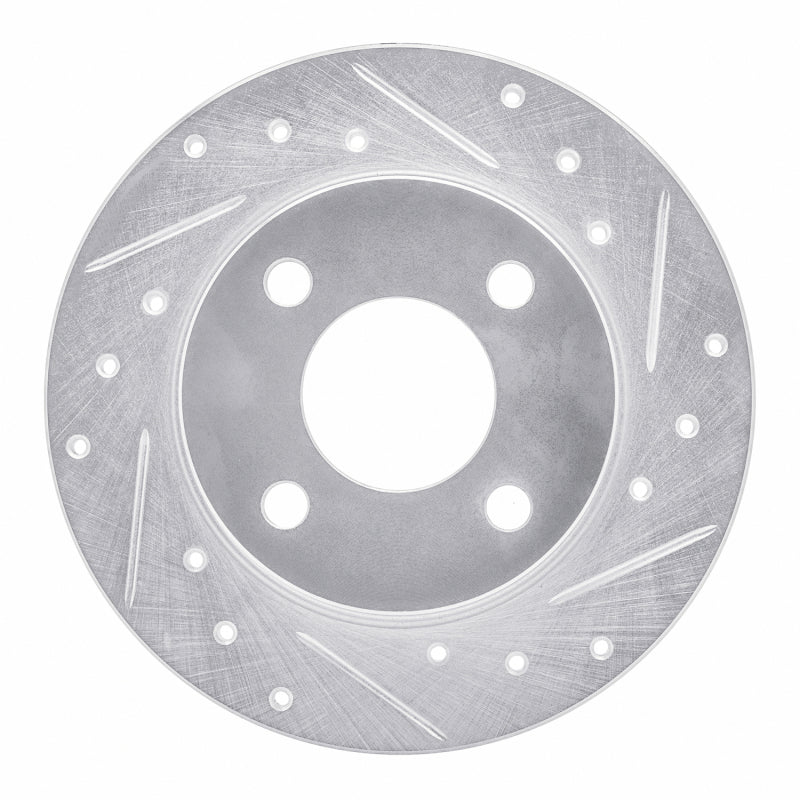R1 78-90 Dodge Charger Front Right Drilled & Slotted Silver Brake Rotor