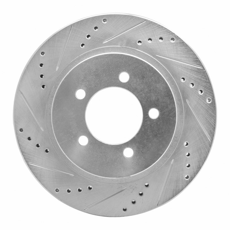 R1 02-05 Ford Explorer Front Left Drilled & Slotted Silver Brake Rotor
